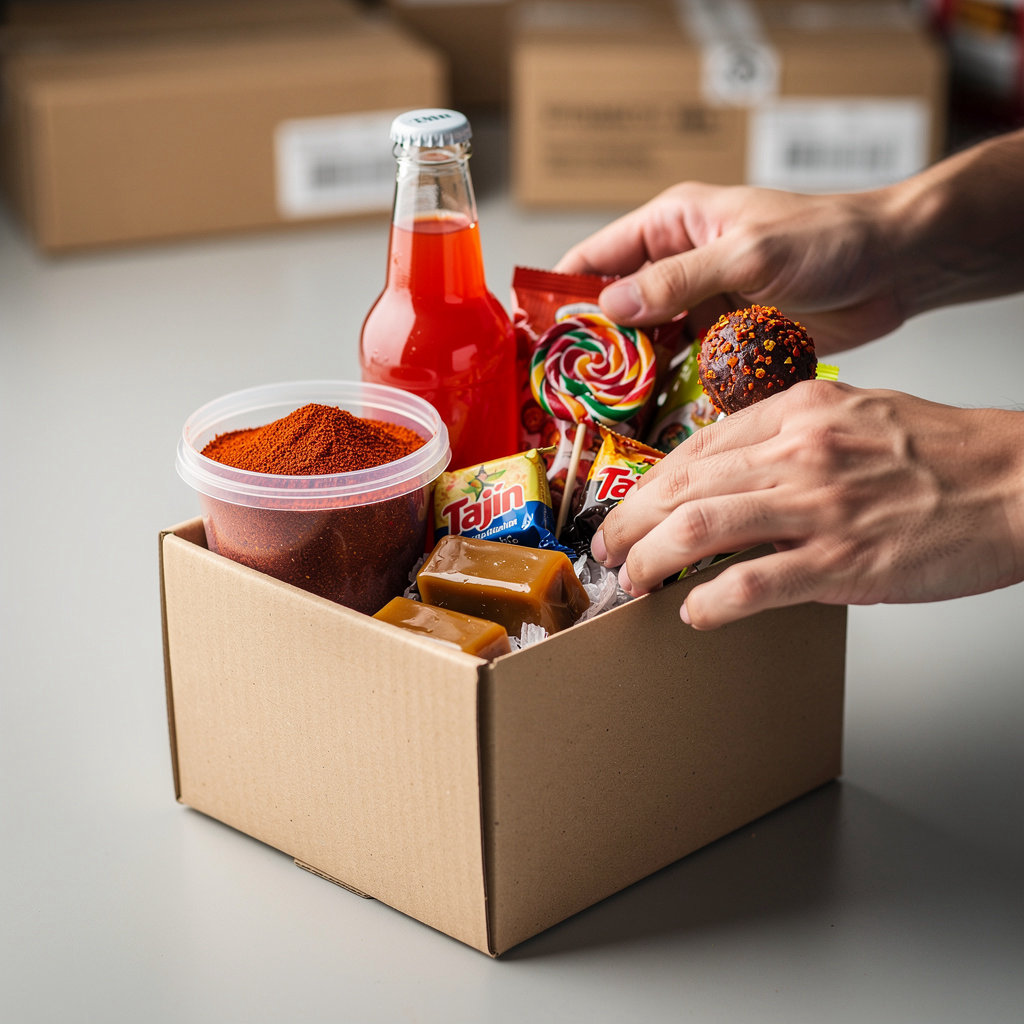 EL TAJIN ENVIOS Y MUCHO MAS authentic Mexican products like Tajín and chamoy ready for delivery in San Diego